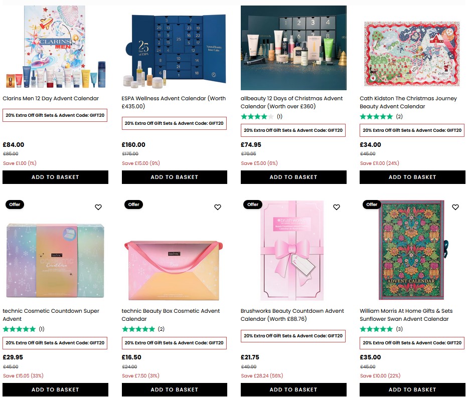 30% off Christmas Giftsets & Advent Calendars at Allbeauty