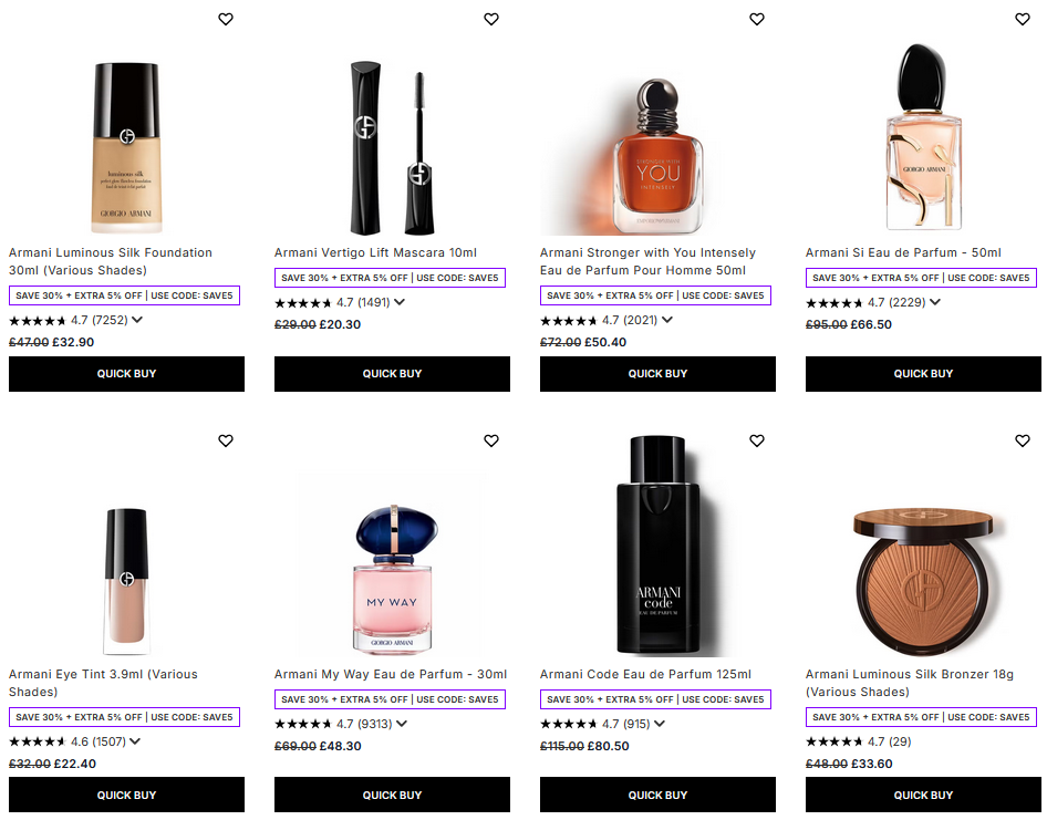 30% off Armani at Lookfantastic 30% off Armani at Lookfantastic