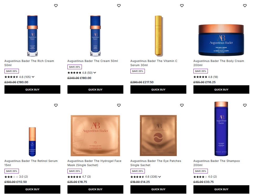 25% off Augustinus Bader at Lookfantastic 