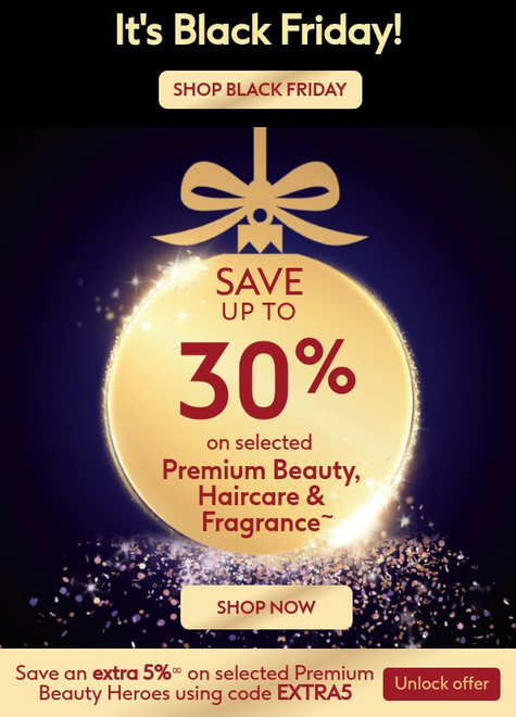 Up to 30% off selected Premium Beauty, Haircare & Fragrance at Boots