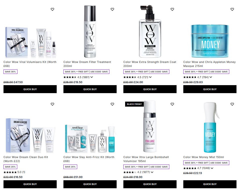 25-30% off Color Wow at Lookfantastic 25-30% off Color Wow at Lookfantastic