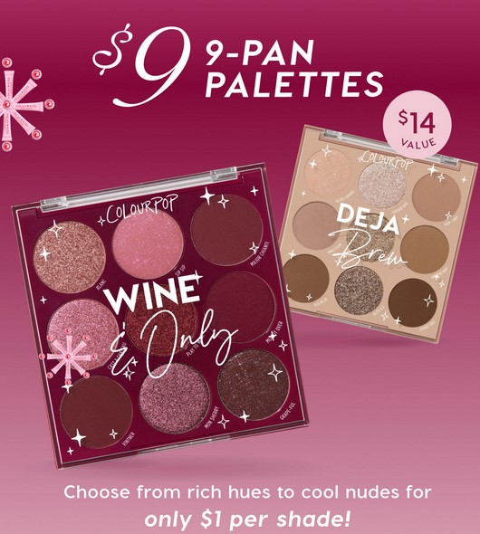 $9 (£8) 9-Pan Palettes at ColourPop