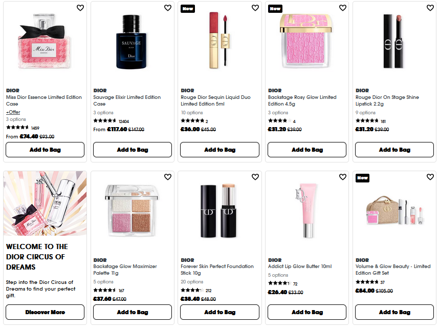 20% off selected DIOR at Sephora UK 20% off selected DIOR at Sephora UK