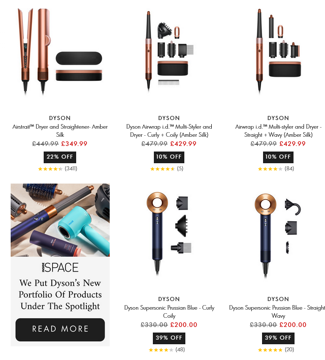 Up to 39% off Dyson at Space NK Up to 39% off Dyson at Space NK