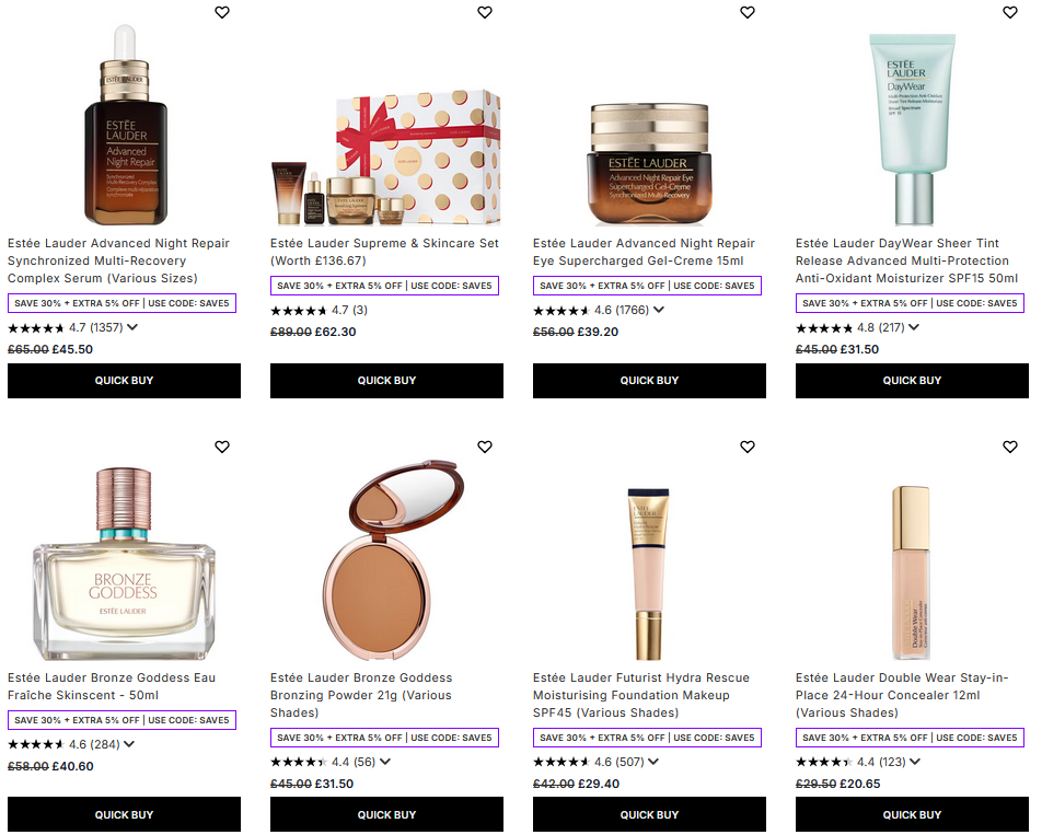 30% off Estée Lauder at Lookfantastic 30% off Estée Lauder at Lookfantastic