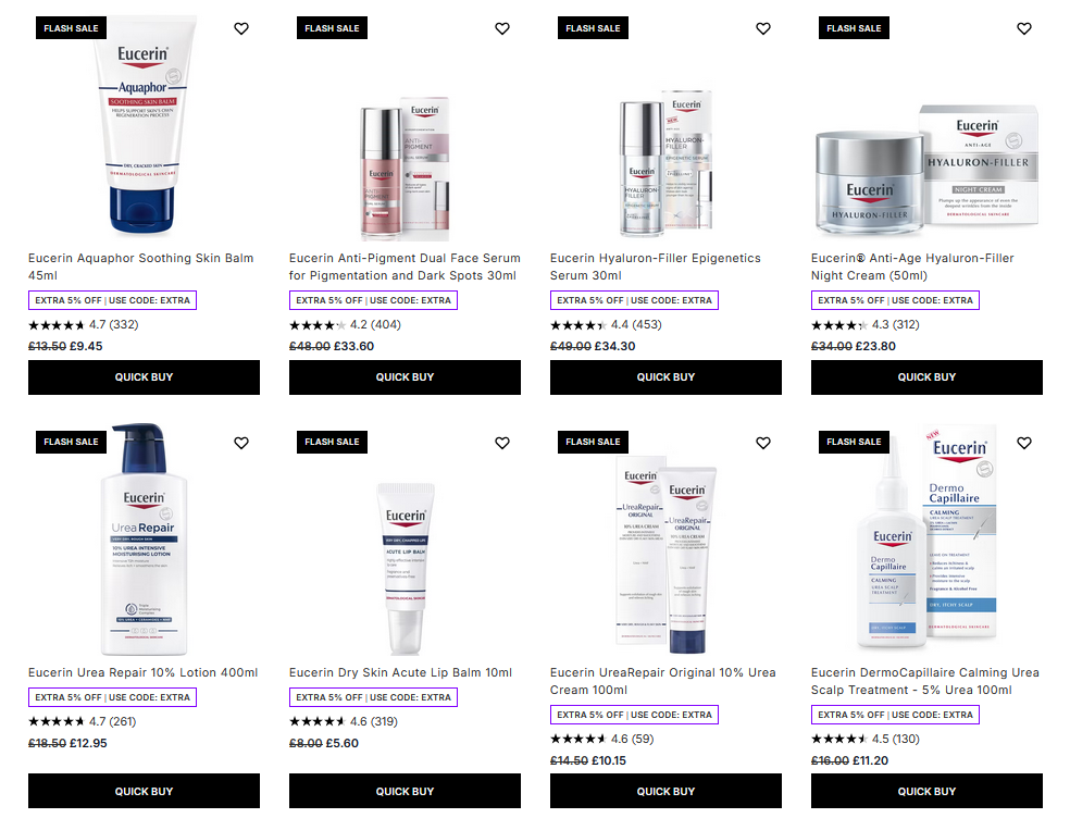 30% off Eucerin at Lookfantastic