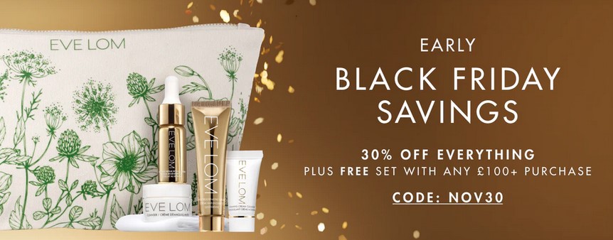 Black Friday at Eve Lom: 30% off sitewide