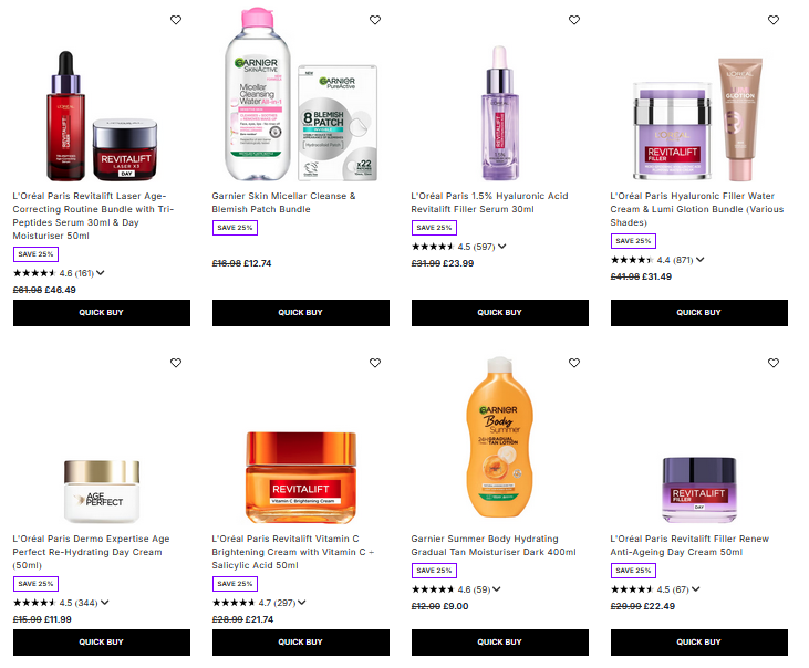 25% off selected L'Oréal & Garnier at Lookfantastic 25% off selected L'Oréal & Garnier at Lookfantastic