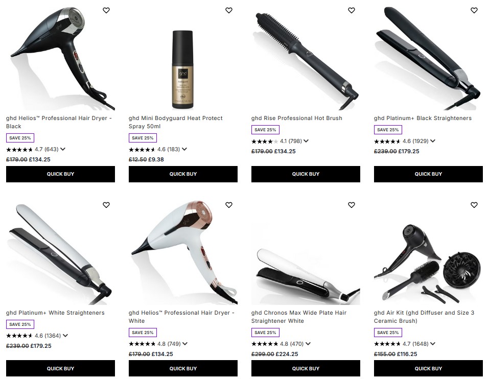 25% off GHD at Lookfantastic