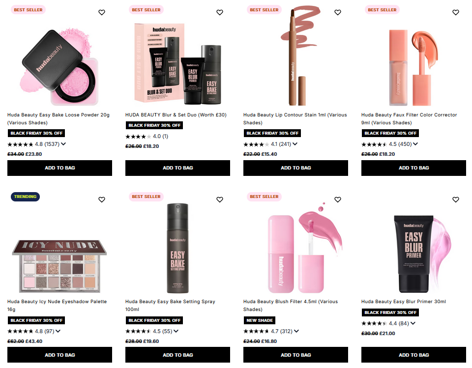30% off HUDA BEAUTY at Cult Beauty 30% off HUDA BEAUTY at Cult Beauty