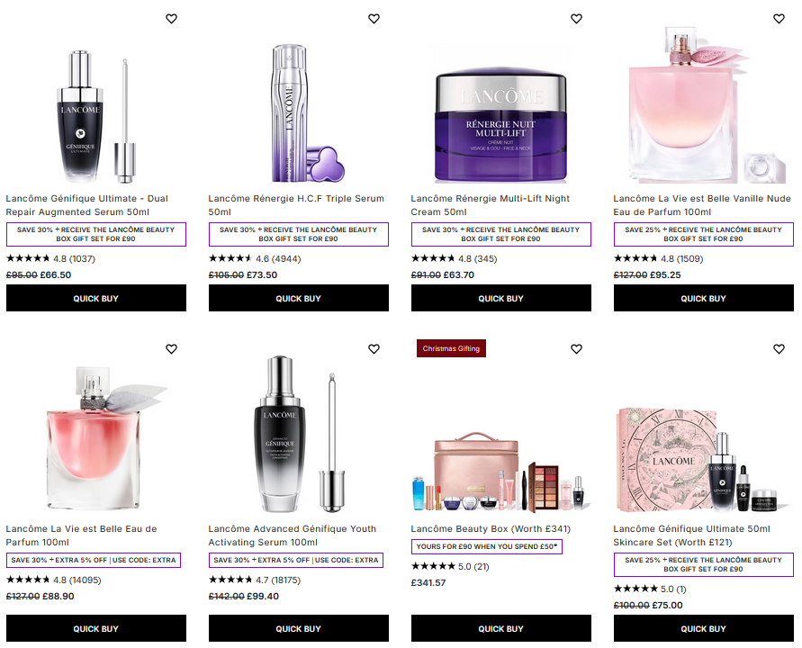 25-30% off Lancome at Lookfantastic