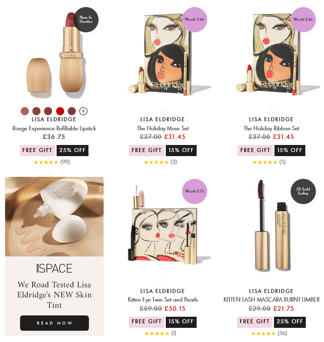 Up to 25% off Lisa Eldridge at Space NK Up to 25% off Lisa Eldridge at Space NK