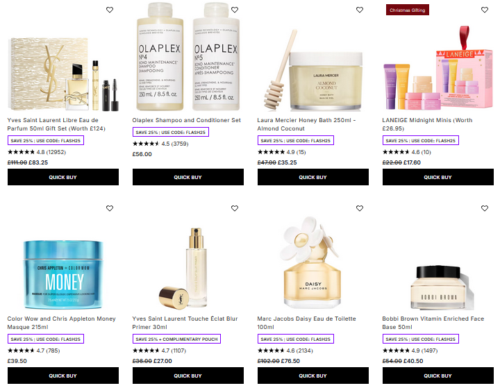 25% off selected at Lookfantastic