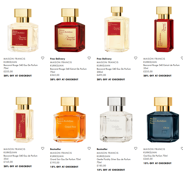 Up to 20% off Maison Francis Kurkdjian at Harvey Nichols Up to 20% off Maison Francis Kurkdjian at Harvey Nichols