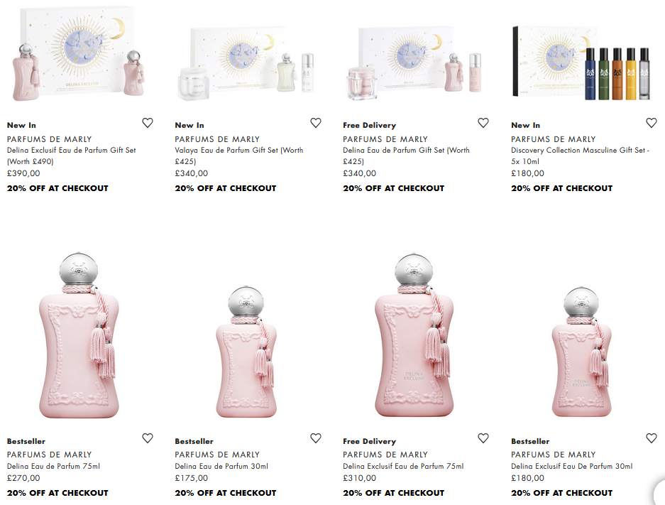 20% off Parfums de Marly at Harvey Nichols 20% off Parfums de Marly at Harvey Nichols