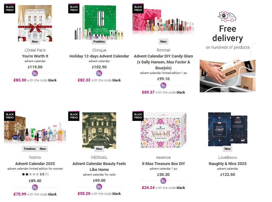 Up to 30% off Beauty Advent Calendars at Notino