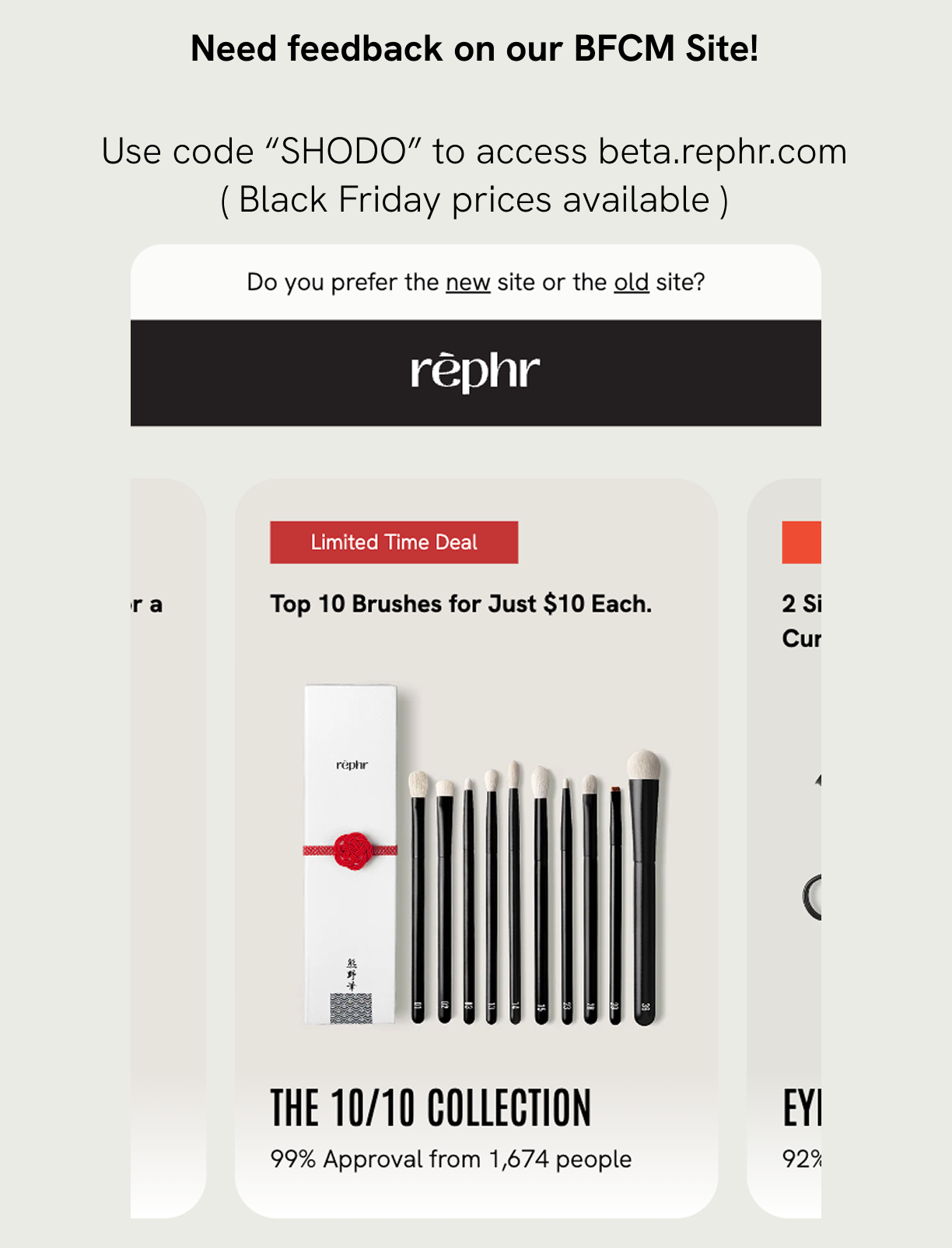 Use code SHODO to access beta.rephr.com (Black Friday prices available)