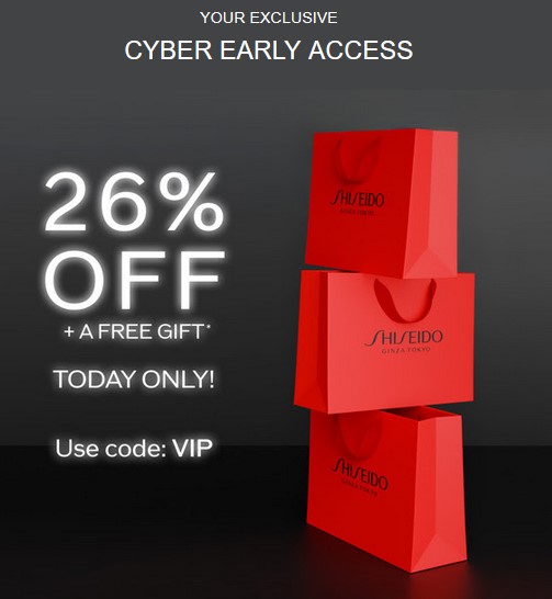 26% off sitewide at Shiseido 26% off sitewide at Shiseido