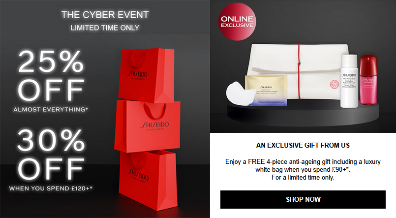 Black Friday offers at Shiseid Black Friday offers at Shiseid