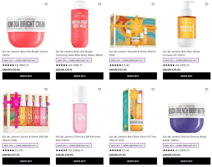 Up to 30% off Sol de Janeiro at Lookfantastic