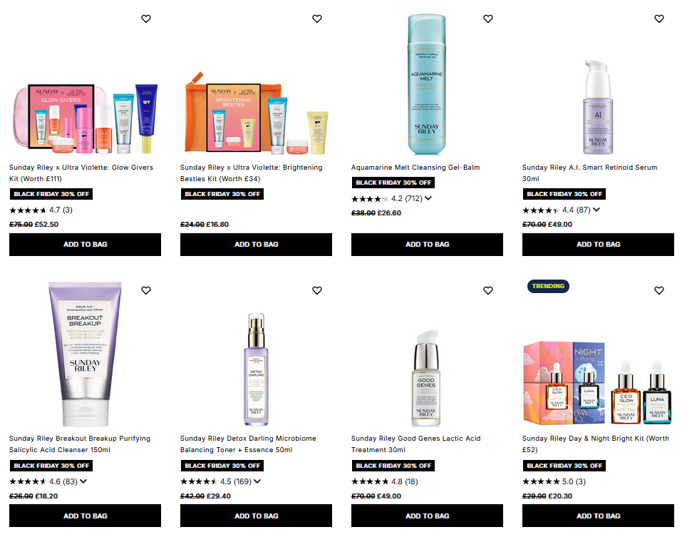 30% off Sunday Riley at Cult Beauty 30% off Sunday Riley at Cult Beauty