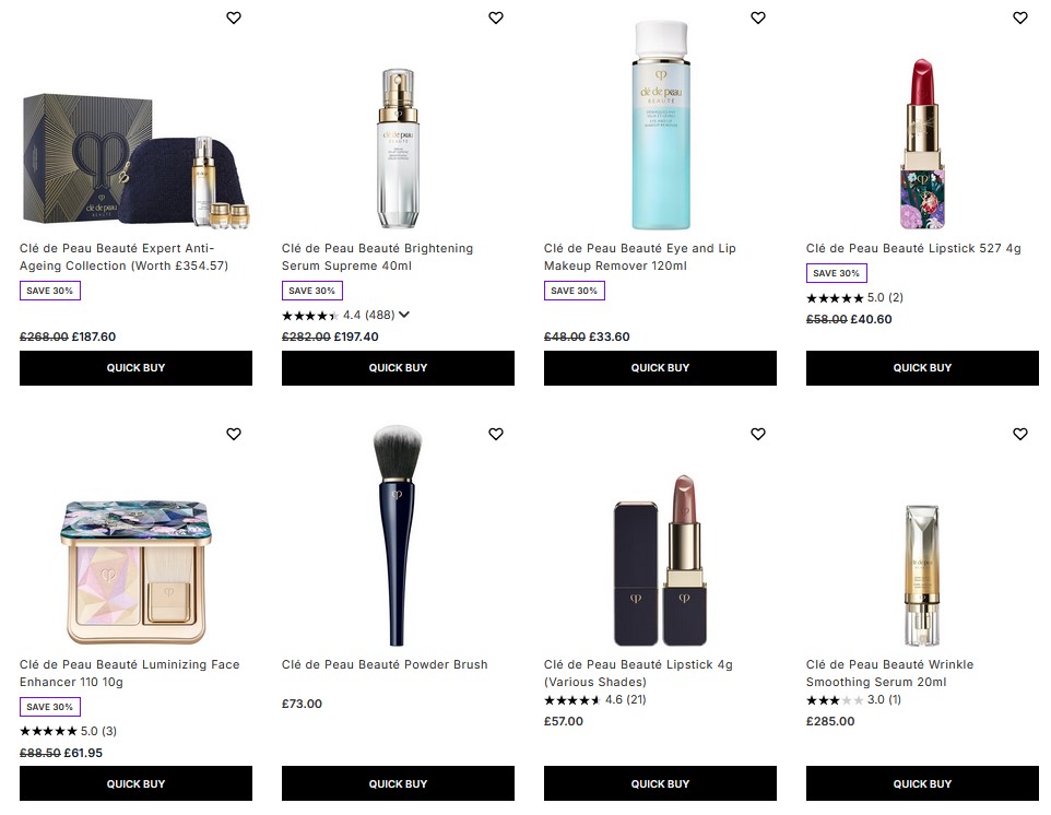 30% off Clé de Peau Beauté at Lookfantastic