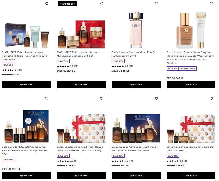 Up to 50% off Estée Lauder at Lookfantastic