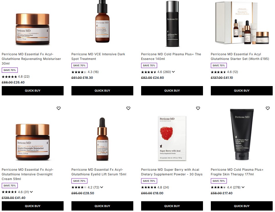 Up to 70% off Perricone MD at Lookfantastic