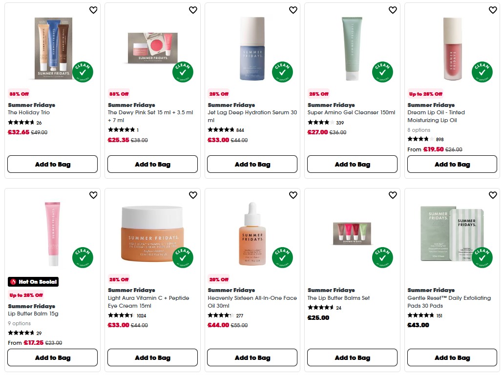 Up to 33% off selected Summer Fridays at Sephora UK