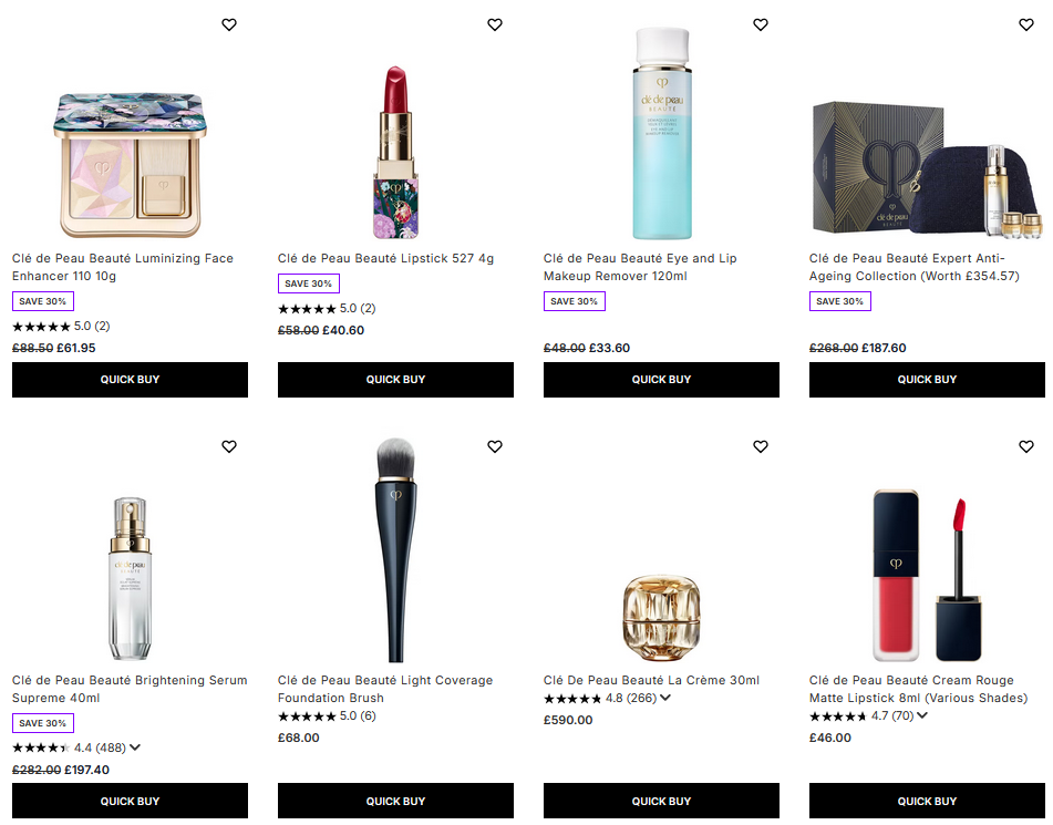 30% off selected Clé de Peau at Lookfantastic