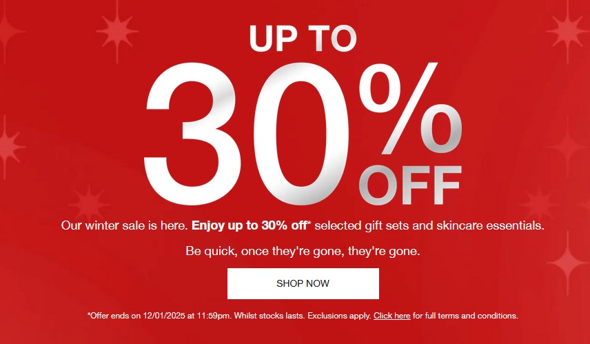 Up to 30% off sale at Clinique