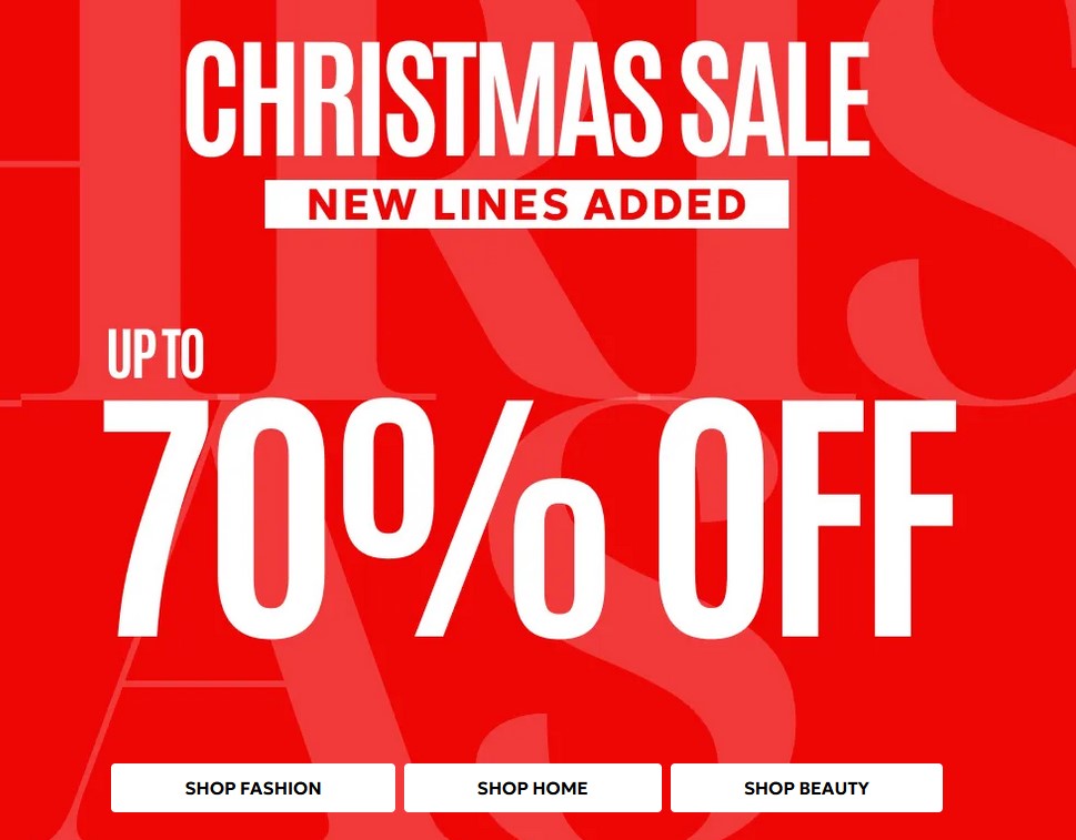 Up to 70% off sale at Debenhams 