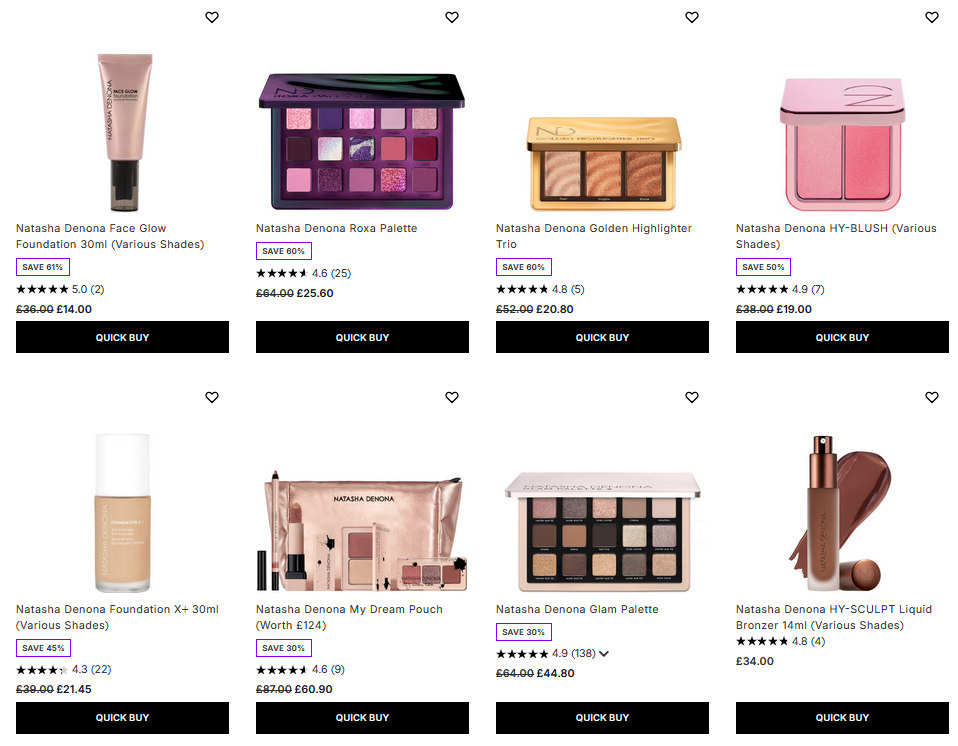 Up to 60% off Natasha Denona at Lookfantastic