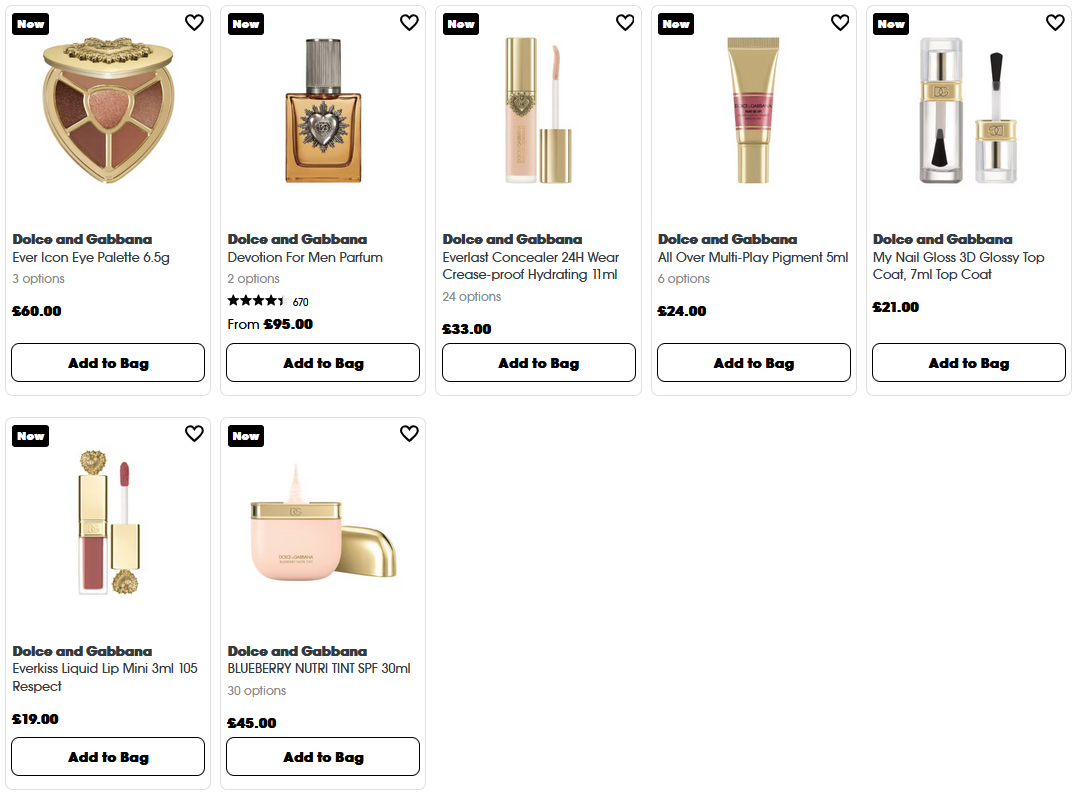 New Dolce & Gabbana launches at Sephora UK