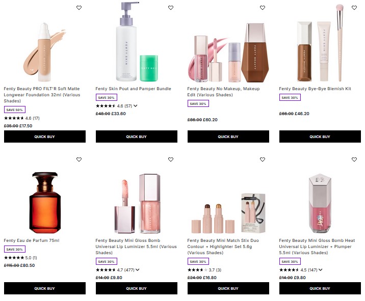 30% off Fenty at Lookfantastic