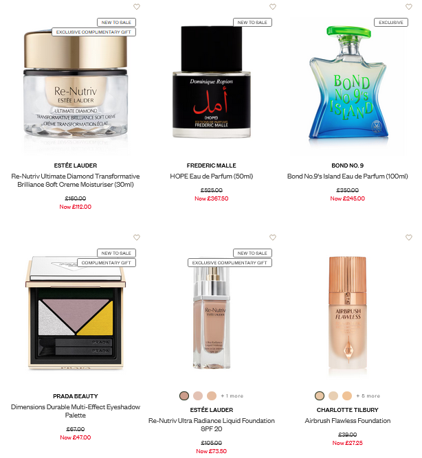 Up to 30% off Beauty at Harrods