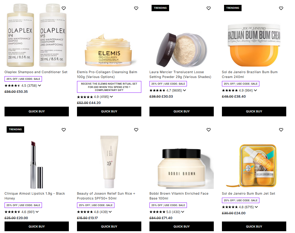 25% off selected at Lookfantastic