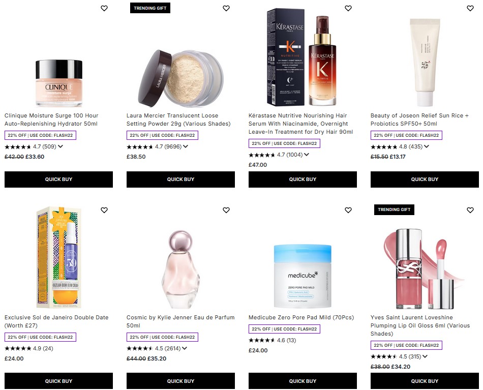 22% off selected at Lookfantastic