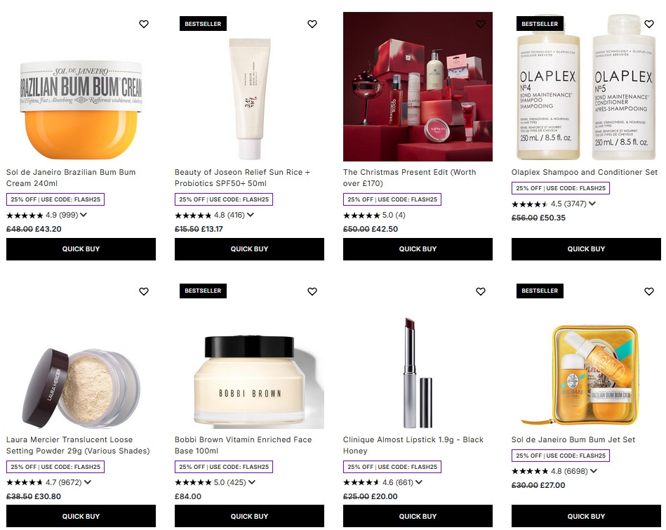 25% off selected at Lookfantastic