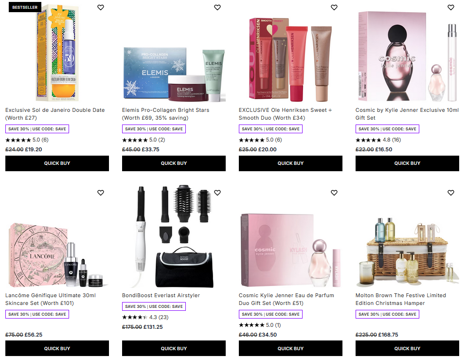 30% off Selected Gifting at Lookfantastic