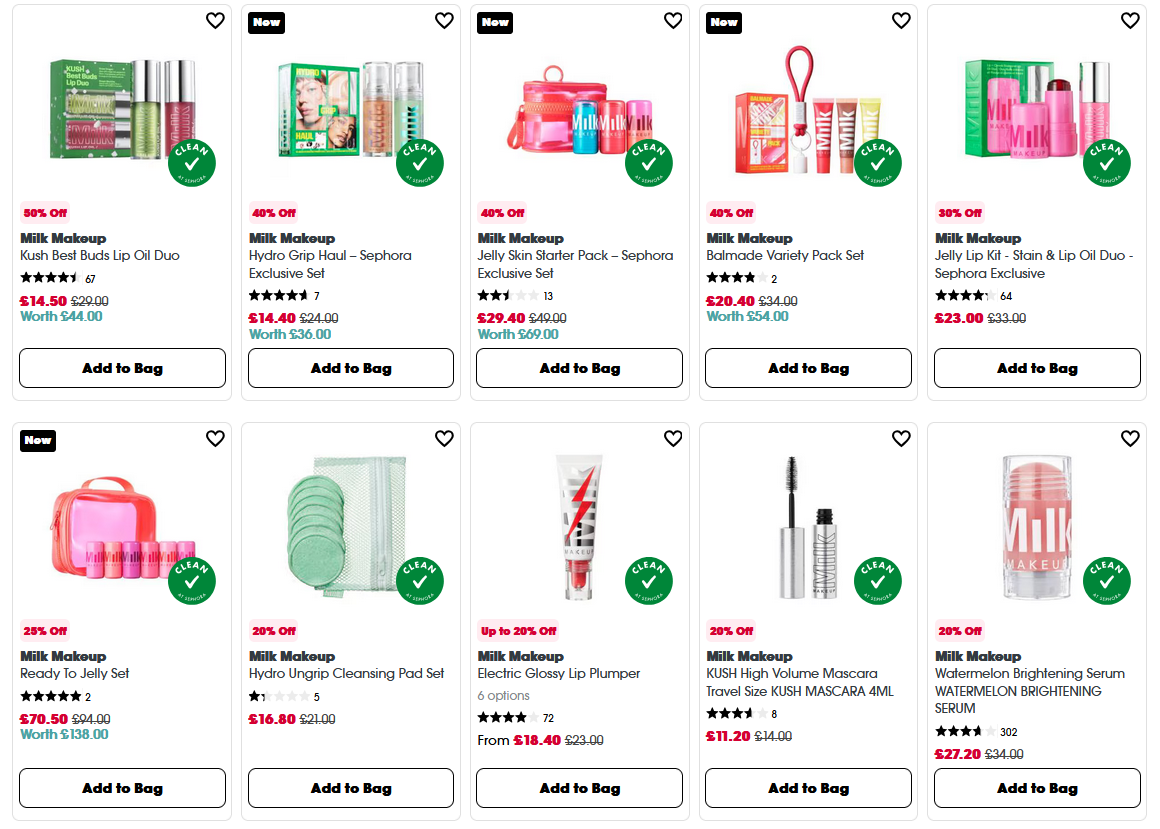 Up to 40% off Milk Makeup at Sephora UK