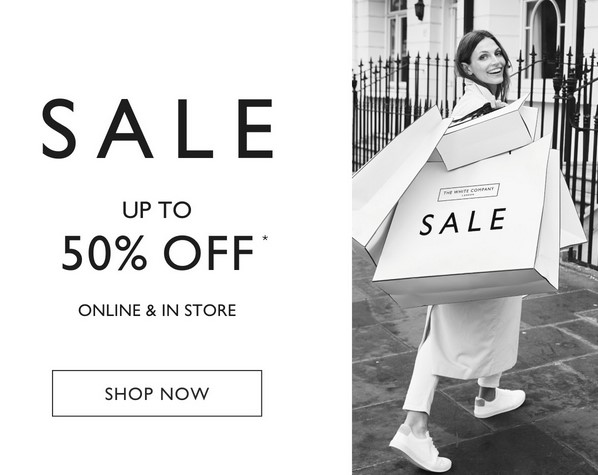 Up to 50% off sale at White Company