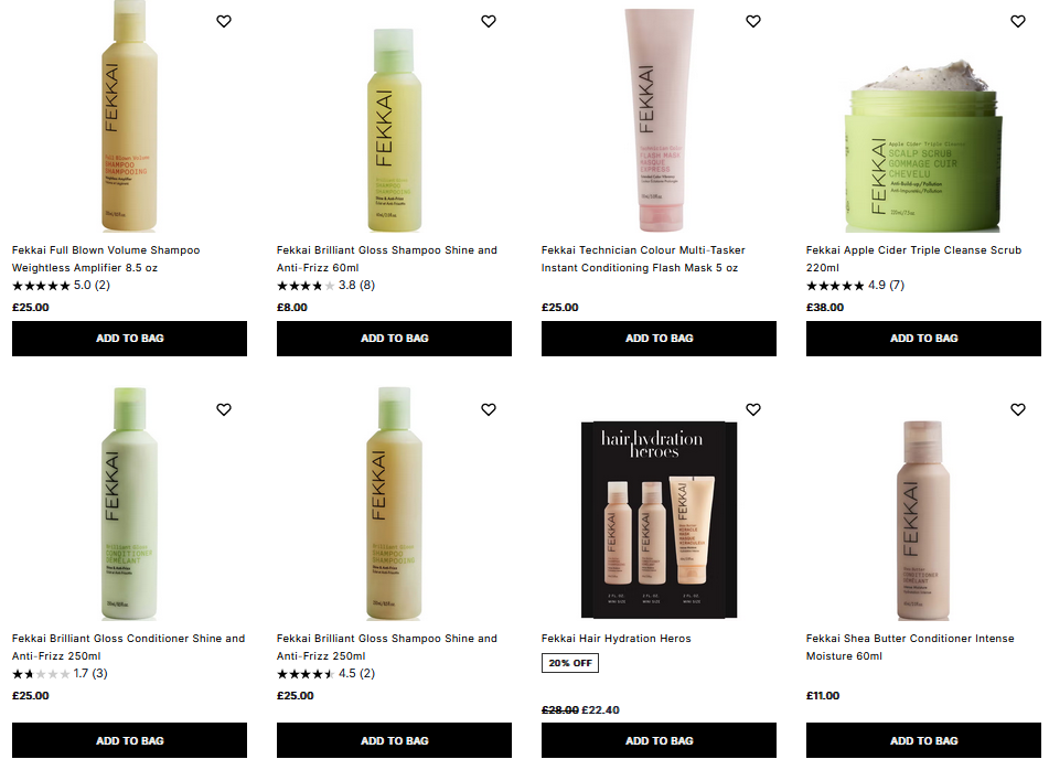 20% off Fekkai at Cult Beauty