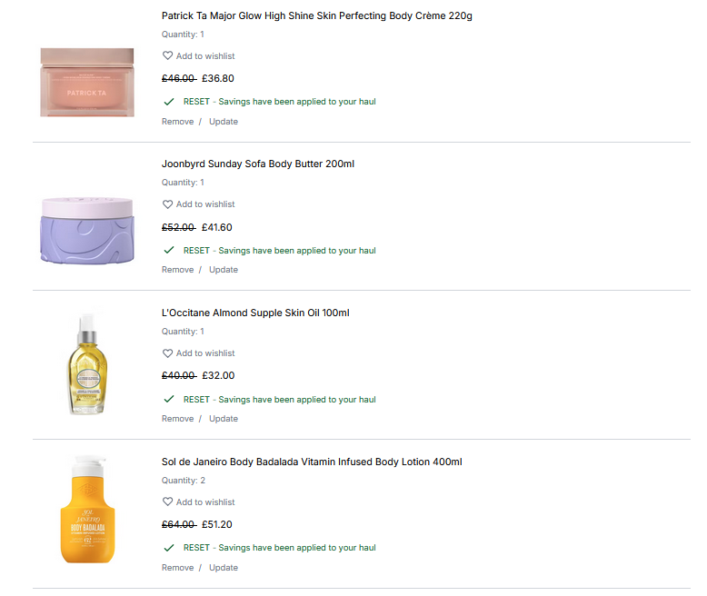 20% off selected Body and Wellbeing at Cult Beauty