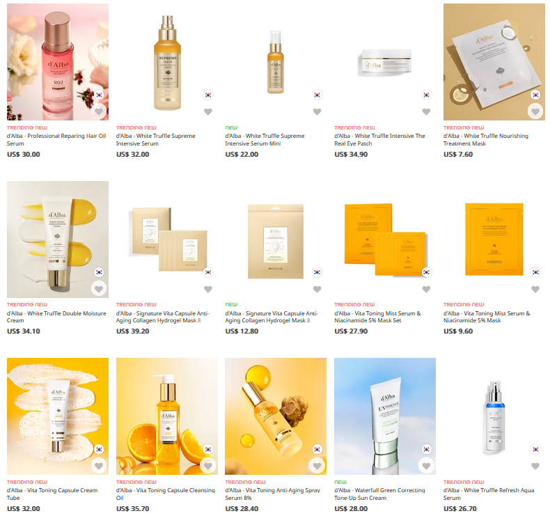 New launches from d'Alba at Yesstyle