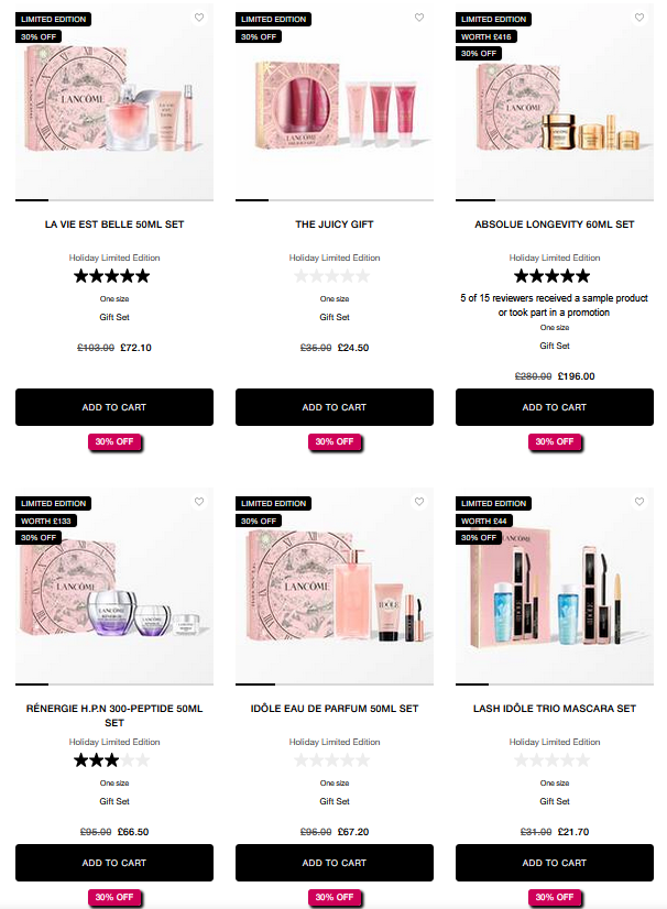 30% off Gift Sets at Lancome 30% off Gift Sets at Lancome