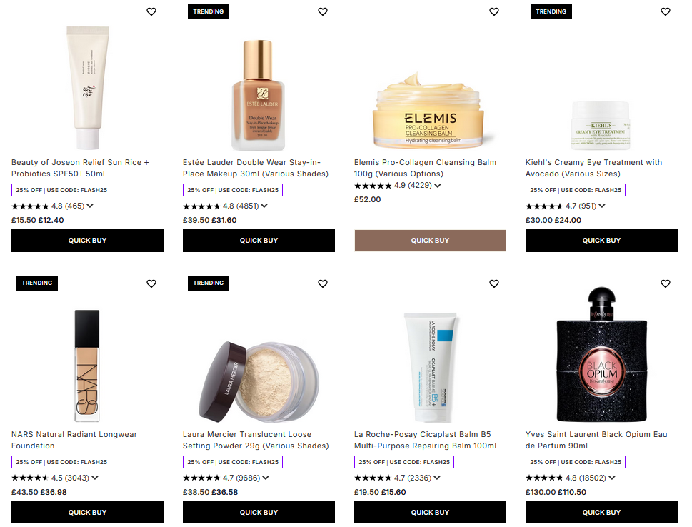 21-25% off selected at LookFantastic