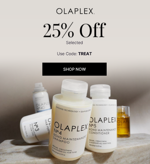 25% off OLAPLEX at Lookfantastic